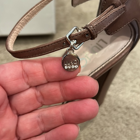 LIU-JO Italian Brown Woven Leather Platform sandal size 38 - Picture 2 of 8